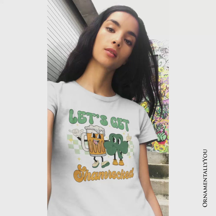 Let’s Get Shamrocked St Patrick’s Day T-Shirt, Funny Beer and Clover Drinking Tee