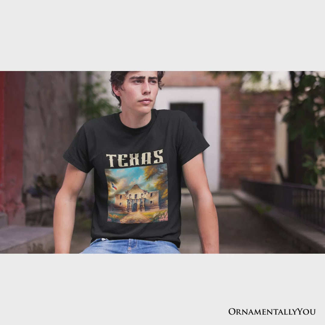 Rustic Texas State Alamo T-Shirt, American Western Charm Tee and San Antonio Historical Souvenir