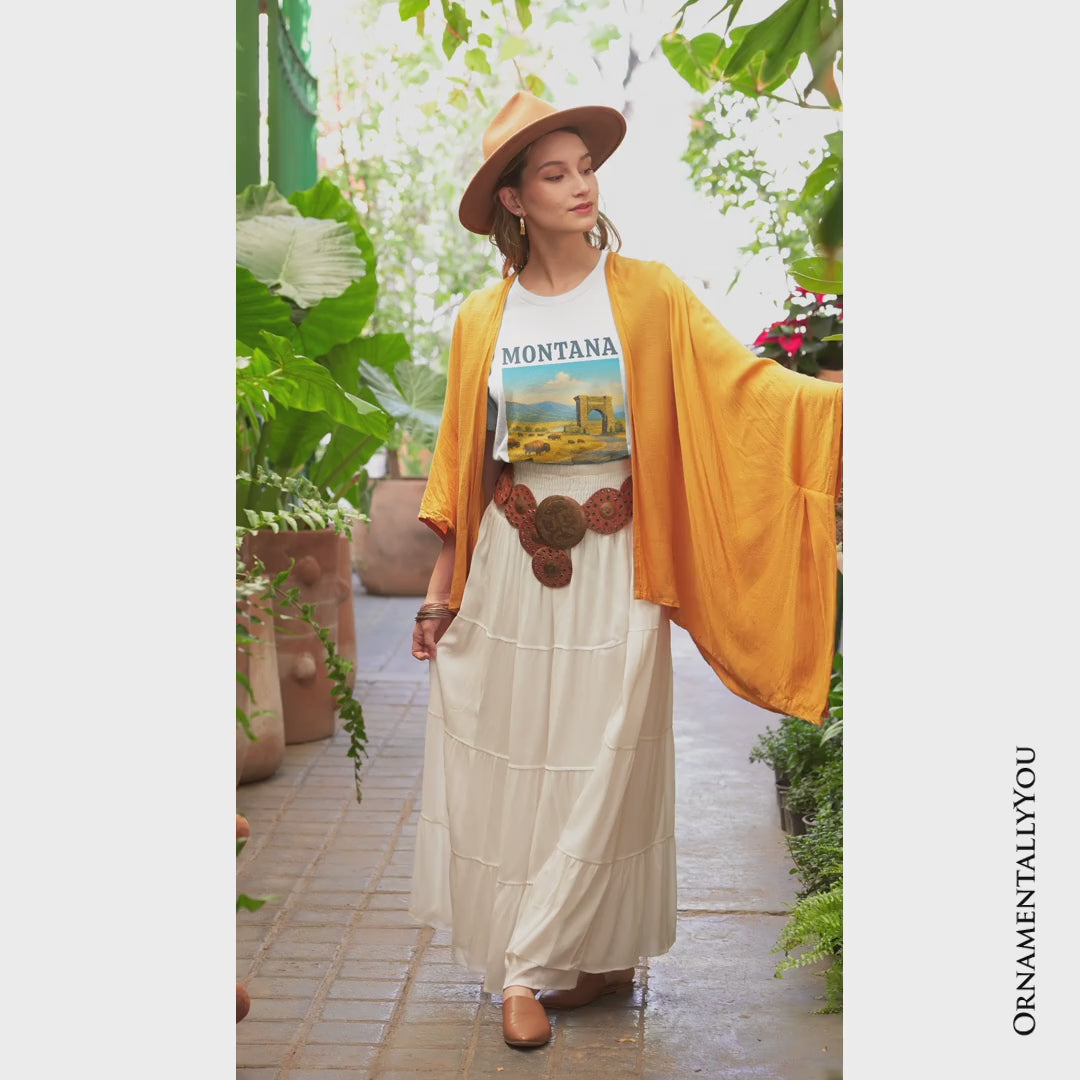 Rustic Montana State Wildlife and Landmark T-Shirt, Yellowstone Entrance Tee and Western Prairie Souvenir