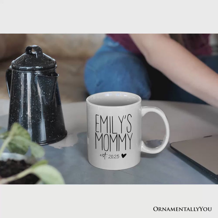 New Mom Personalized Mug, Blessed Mommy Gift With Custom Name and Year