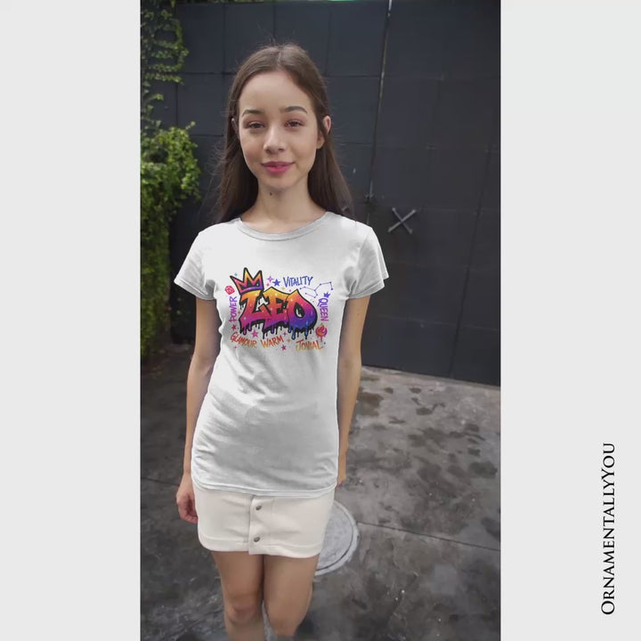 Leo Graffiti Zodiac T-Shirt, Street Style Astrology Horoscope Tee