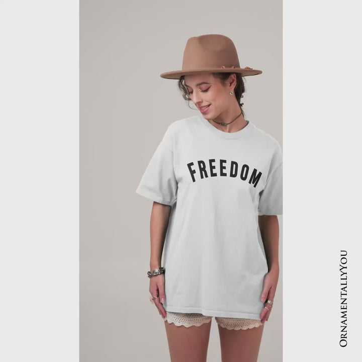 Freedom Patriotic T-Shirt, Minimalist USA Tee for Proud Americans