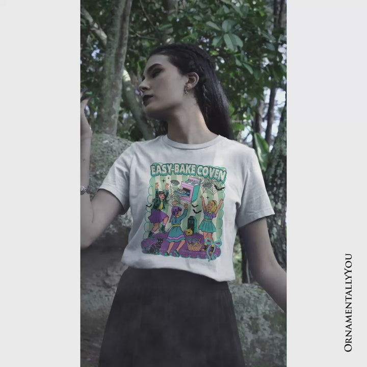 Retro Easy-Bake Coven Horror Movie T-Shirt, Funny Retro Witch Halloween Tee