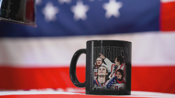 Jack Hughes USA Gold Hockey Mug, American Sport Pride Tee Gift