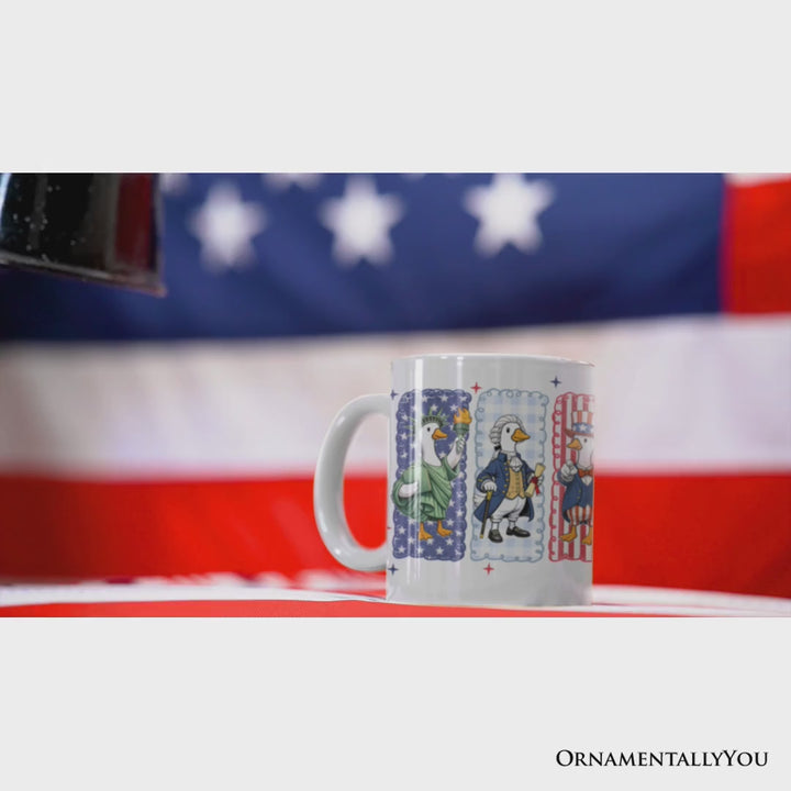 Just An Independent Goose Patriotic Mug, Funny 4th of July Gift