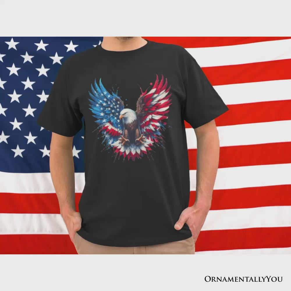 Bald Eagle American Flag T-Shirt, Patriotic Freedom Tee