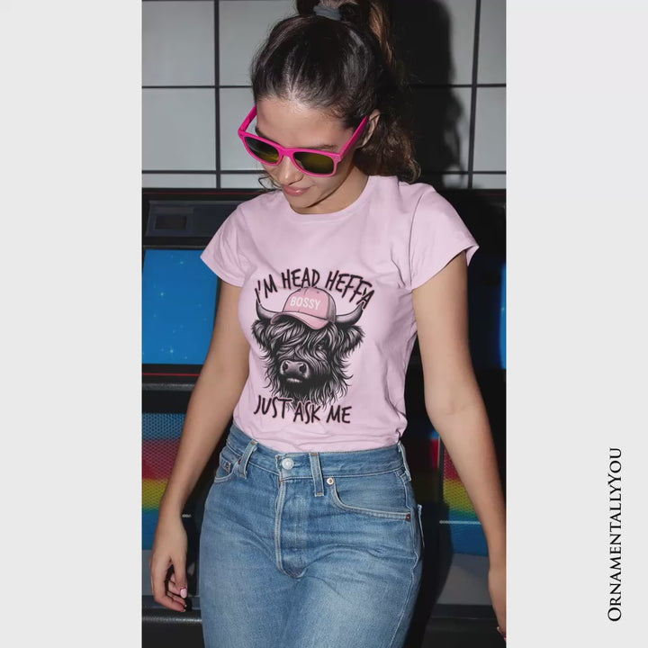 Bossy Highland Cow T-Shirt, Head Heifer Funny Western Tee