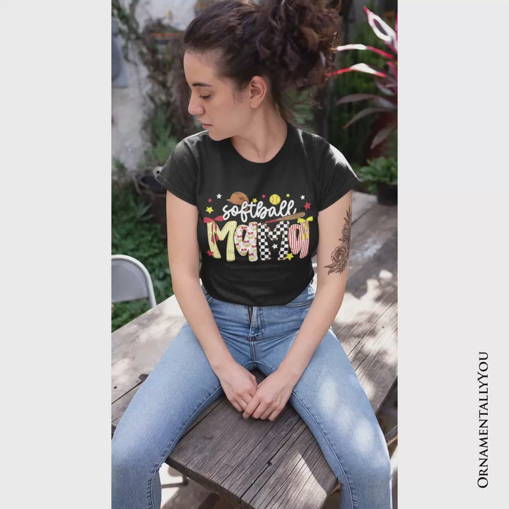 Softball Mama Game Day T-Shirt, Retro Sports Mom Tee