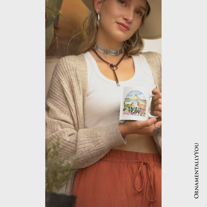 Artistic Iran Landmarks Christmas Mug, Persian Culture Gift and Travel Gift Souvenir