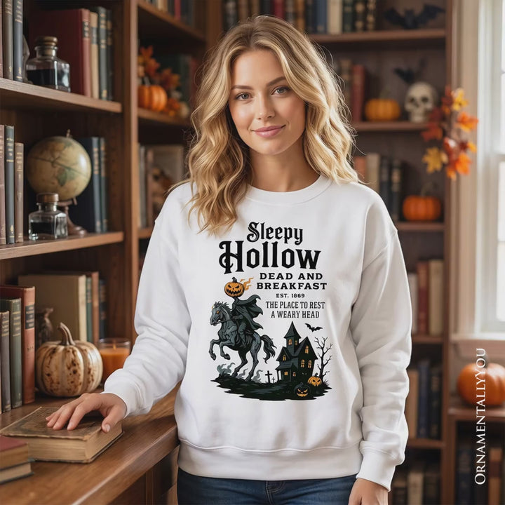 Headless Horseman Sleepy Hollow Halloween Light Sweatshirt, Dead and Breakfast Retro Sweater