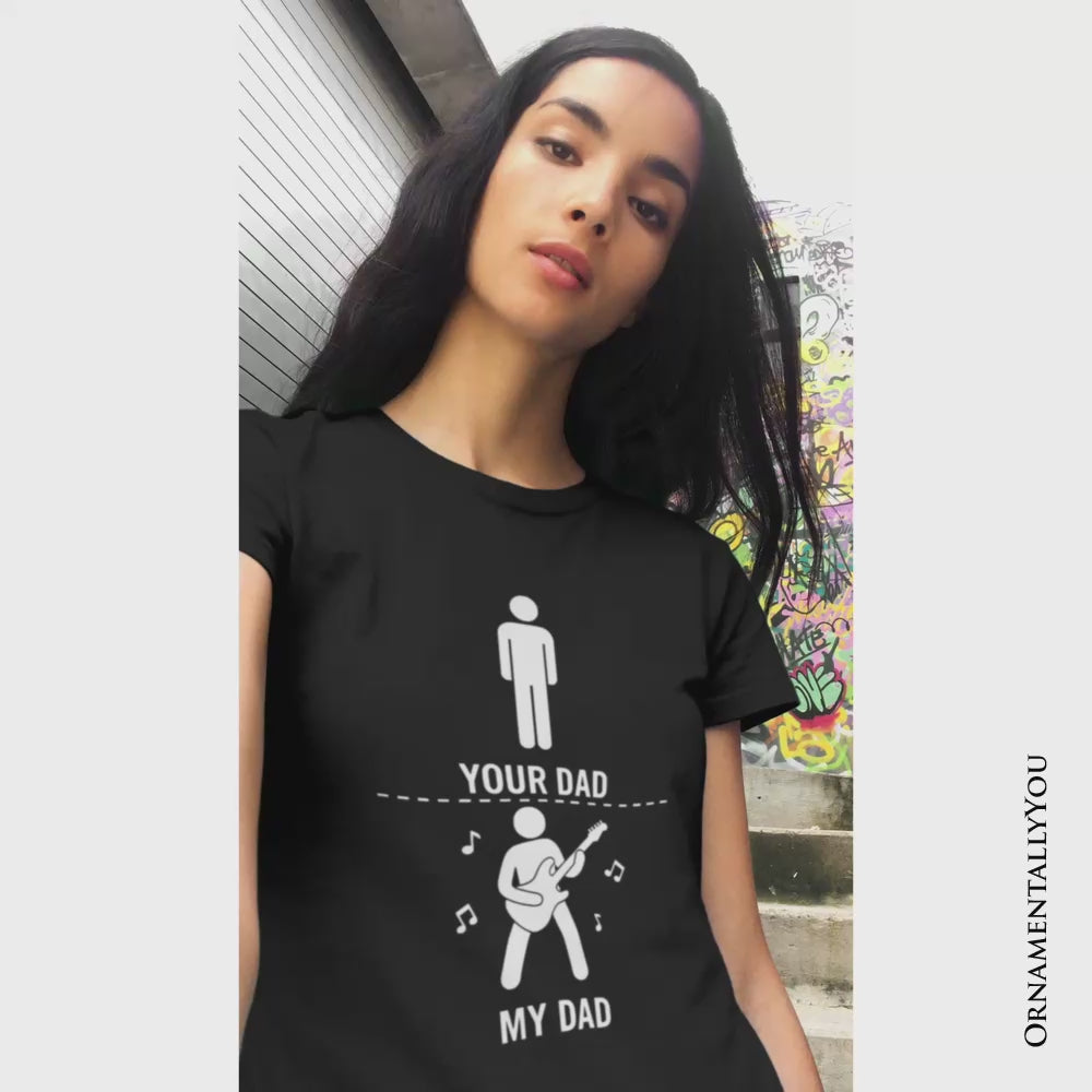 Your Dad Vs My Cool Dad T-Shirt, Funny Bass Guitar Rock Father's Day Tee