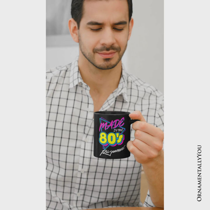 Made In The 80s Personalized Mug, Neon Retro Eighties Kid Gift with Custom Name