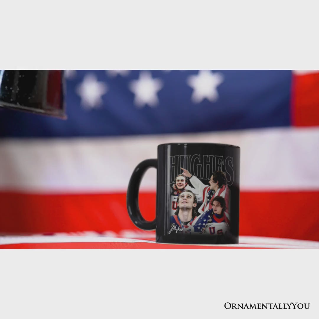 Jack Hughes Olympic Ice Hockey Mug, USA Professional Sport Pride Gift
