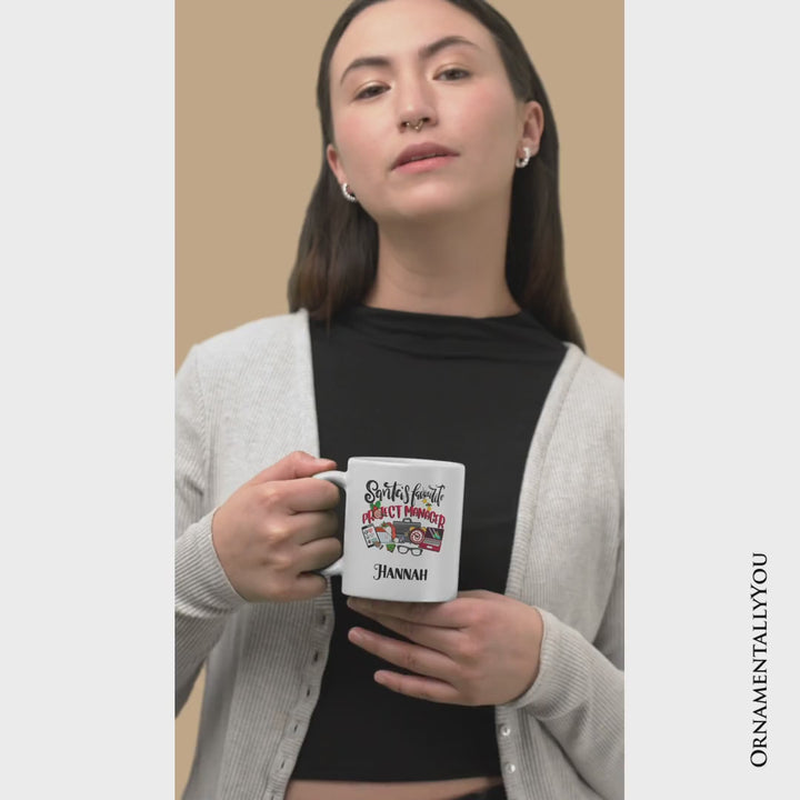 Santa’s Favorite Project Manager Personalized Mug, Business Team Coordinator Gift with Custom Name