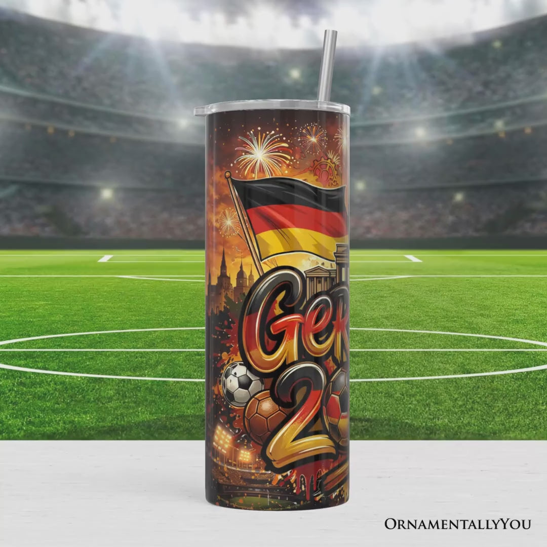 Germany 2026 Soccer Cup Global Championship 20oz Tumbler With Lid and Stainless Steel Straw, Fans Football Gift Cup