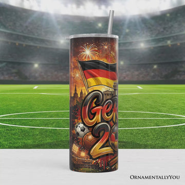 Germany 2026 Soccer Cup Global Championship 20oz Tumbler With Lid and Stainless Steel Straw, Fans Football Gift Cup