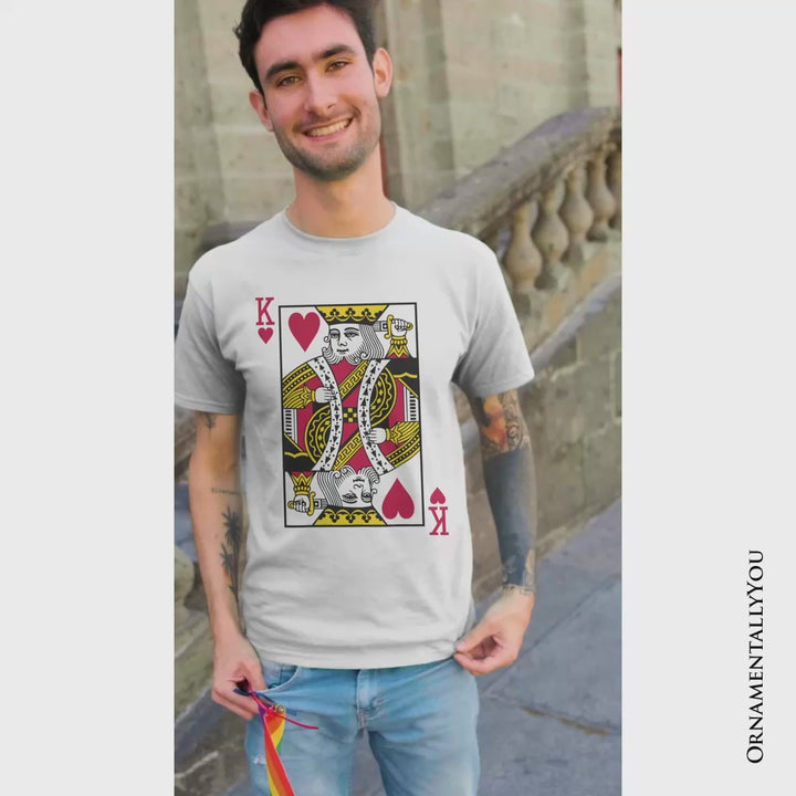 King of Hearts Card T-Shirt, Classic Retro Love Valentine Tee