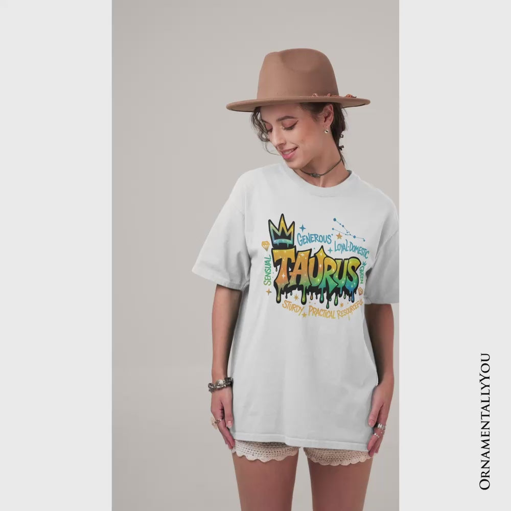 Taurus Graffiti Zodiac T-Shirt, Street Style Astrology Horoscope Tee
