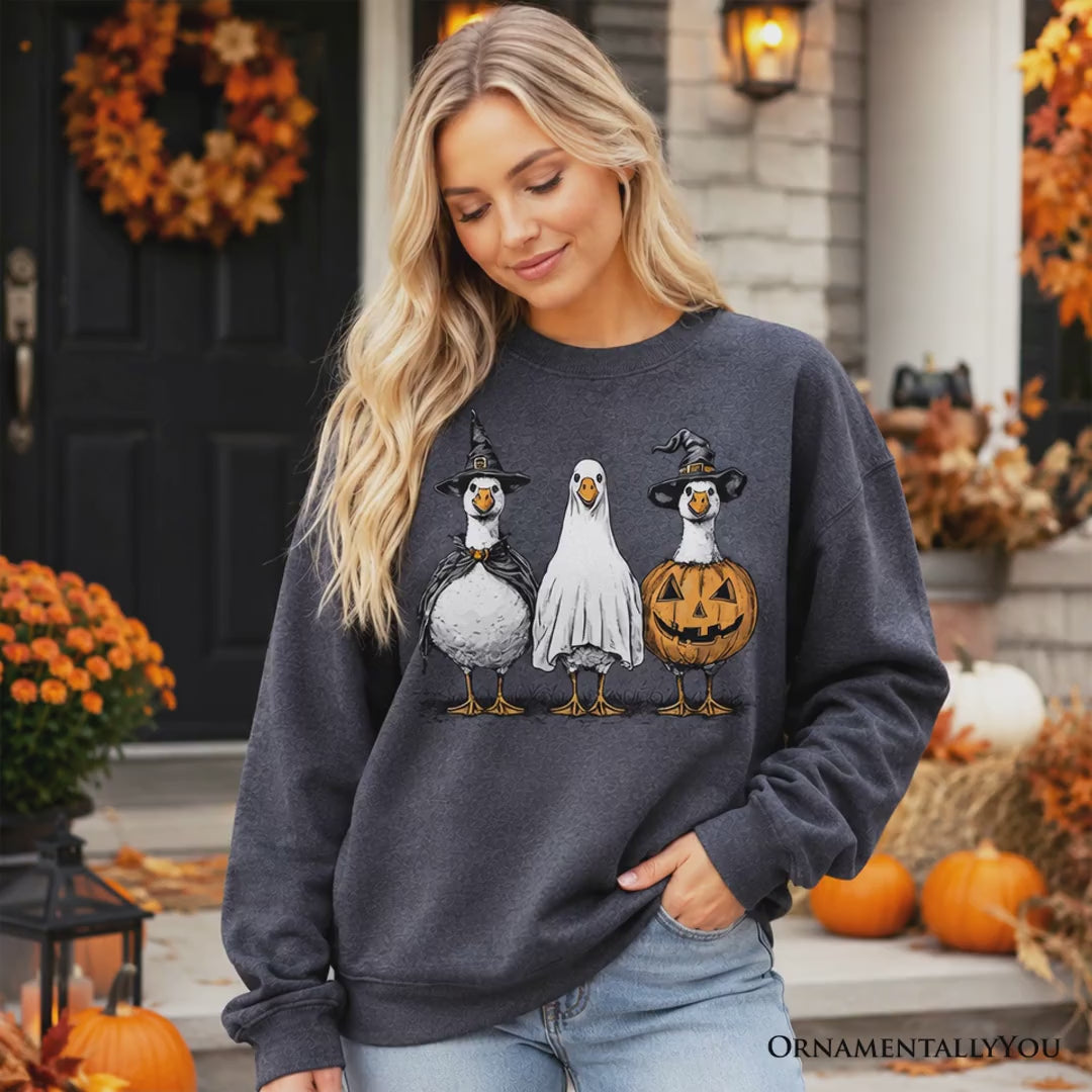 Haunting Honkers Goose Sweatshirt, Funny Halloween Costumes Sweater