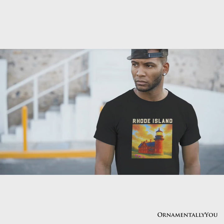 Charming Rhode Island State Southeast Lighthouse T-Shirt, Block Island Coastal Landmark Tee and Seaside Souvenir