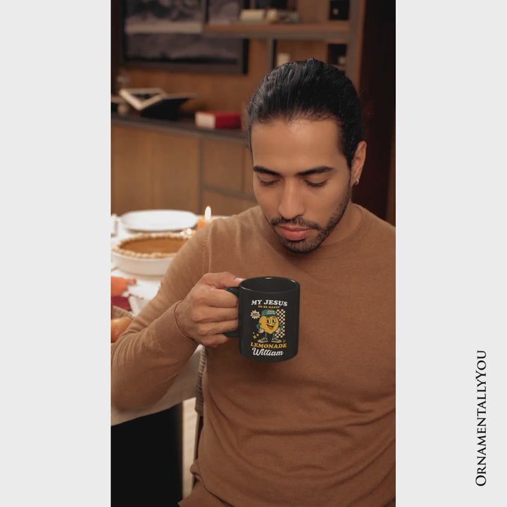 Life Gave Me Lemons Jesus Lemonade Personalized Mug, Funny Christian Faith Retro Gift with Custom Name