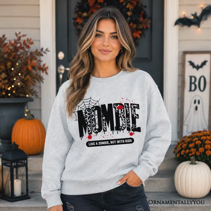 Mombie Like a Zombie But With Kids Sweatshirt, Funny Halloween Mom Horror Sweater