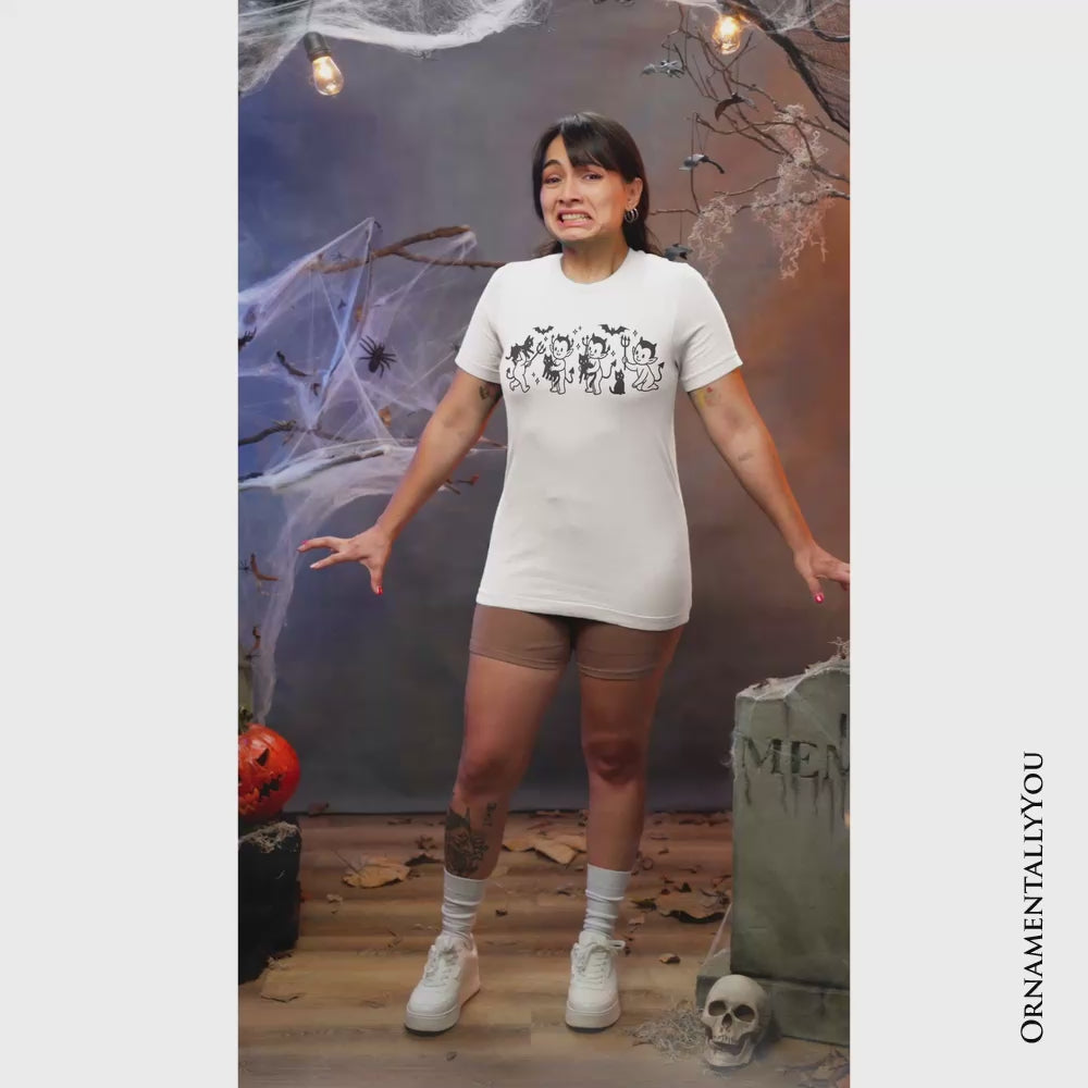 Halloween Devils and Cats T-Shirt, Spooky Season Tee