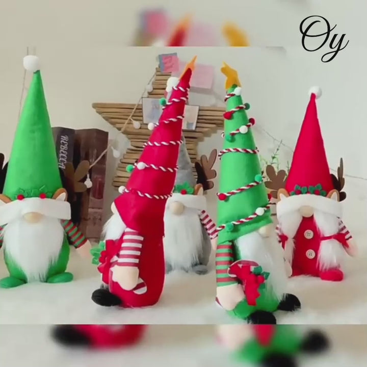 Festive Fivesome Merry Gnome Crew Set of 5, Plush Holiday Christmas Home Decor