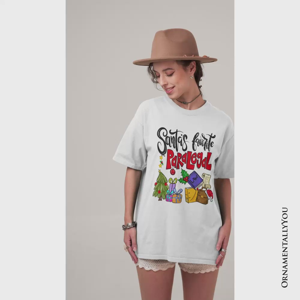 Santa's Favorite Paralegal T-Shirt, Merry Christmas Legal Briefs Tee
