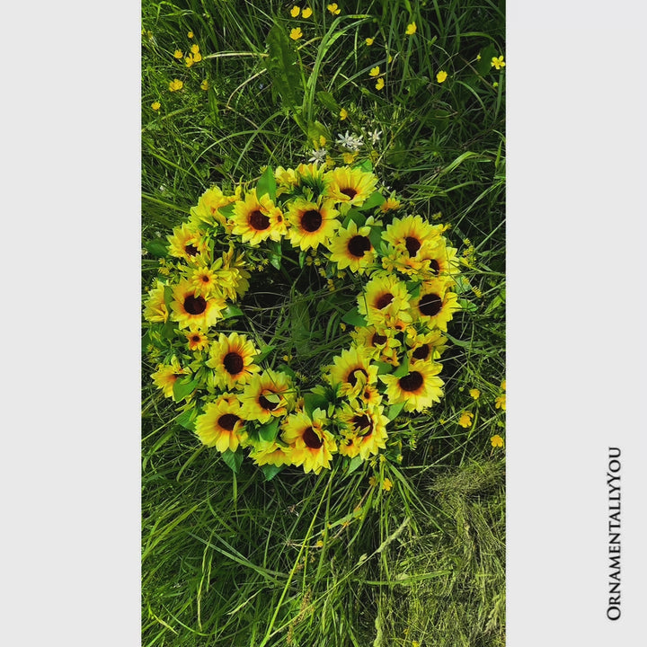 Sunflower Wreath for Front Door or Home, 20 Inches