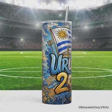 Uruguay 2026 Soccer Cup Global Championship 20oz Tumbler With Lid and Stainless Steel Straw, Fans Football Gift Cup