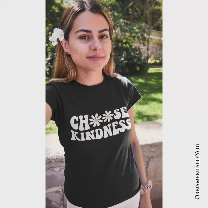 Choose Kindness Daisies T-Shirt, Retro Groovy Positive Quote Tee