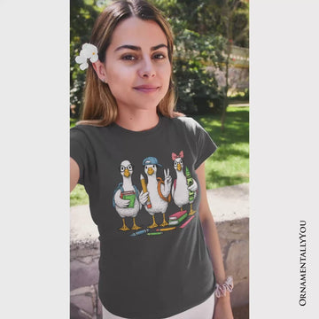 Goose Back to School T-Shirt, Cute Teacher Student Classroom Tee