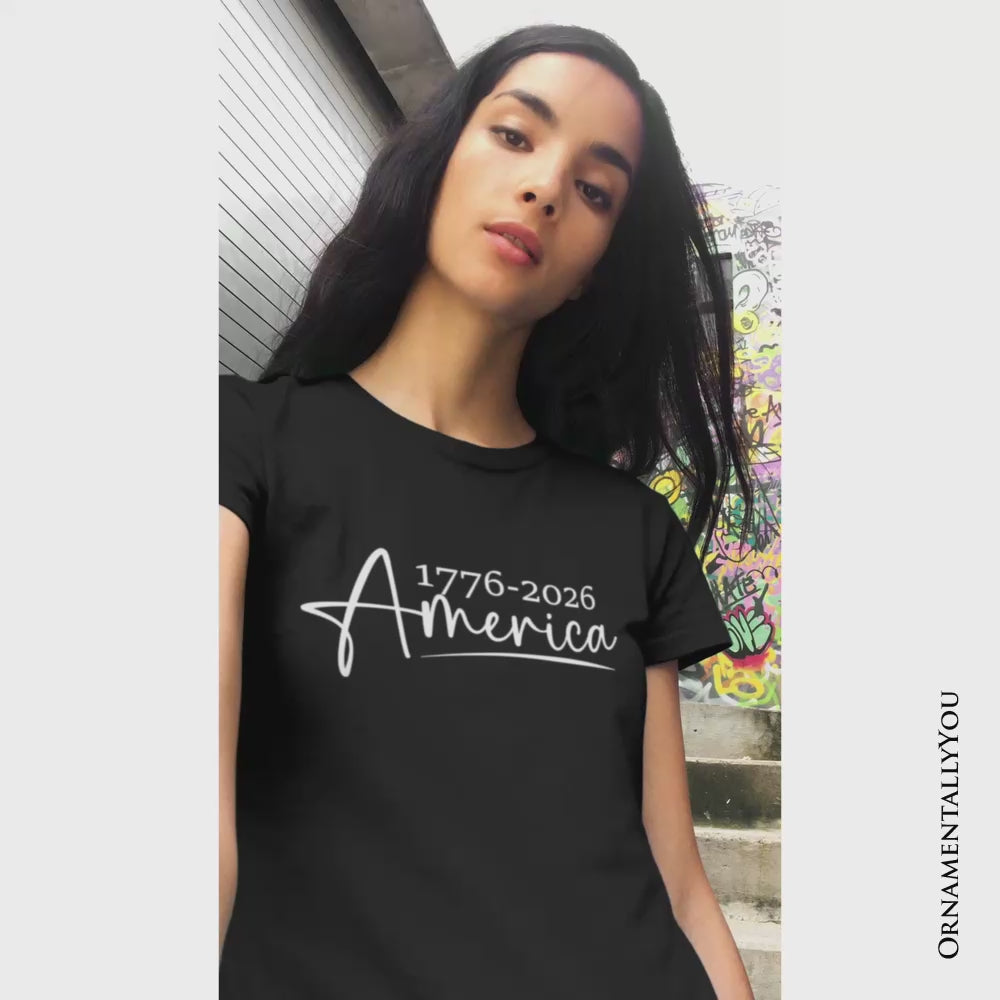 250 Years American Anniversary T-Shirt, 4th of July Minimalistic Patriotic 1776–2026 Tee