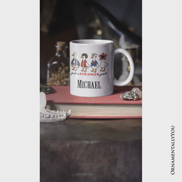 Just a Stranger Goose Personalized Mug, Funny Retro Gift with Custom Name