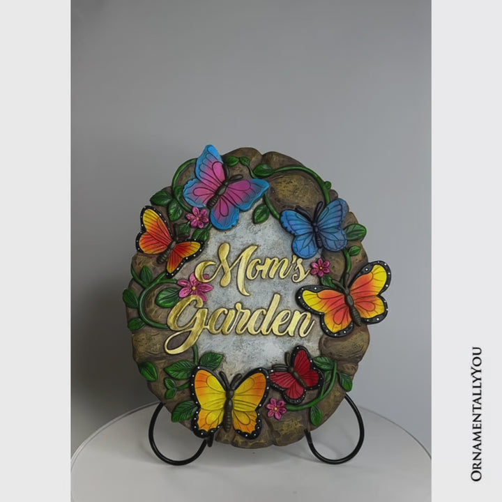 Mom’s Garden with Butterflies Stepping Stone, 9.5" Decorative Outdoor Decoration