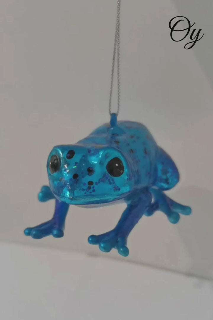 Poison Dart Frog Glass Christmas Ornament, Gift for Exotic Animal Lovers