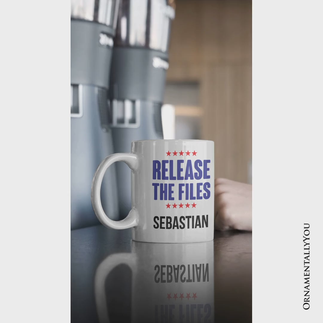 Release The Files Personalized Mug, Demand Truth Anti-Corruption Protest Gift with Custom Name
