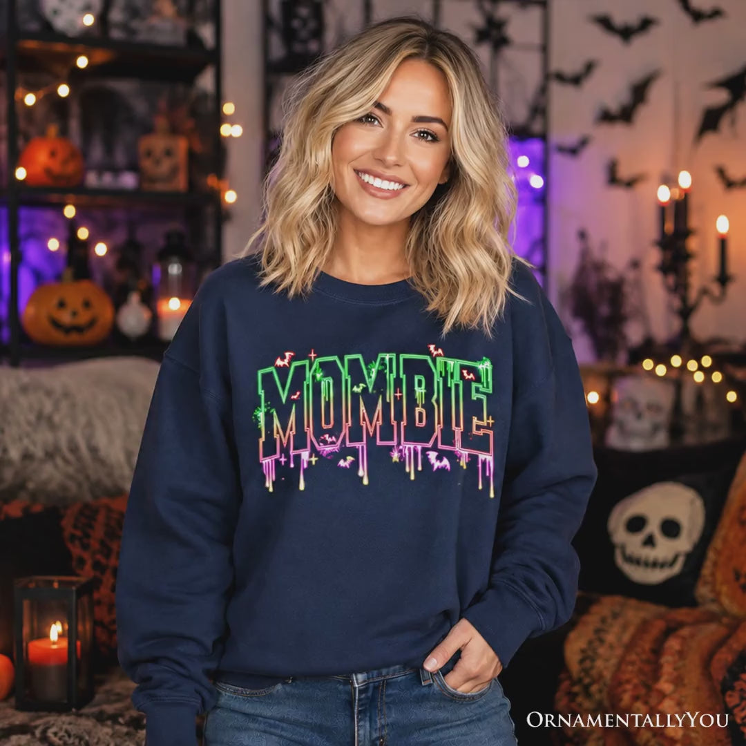 Mombie Halloween Sweatshirt, Funny Sweater for Spooky Moms