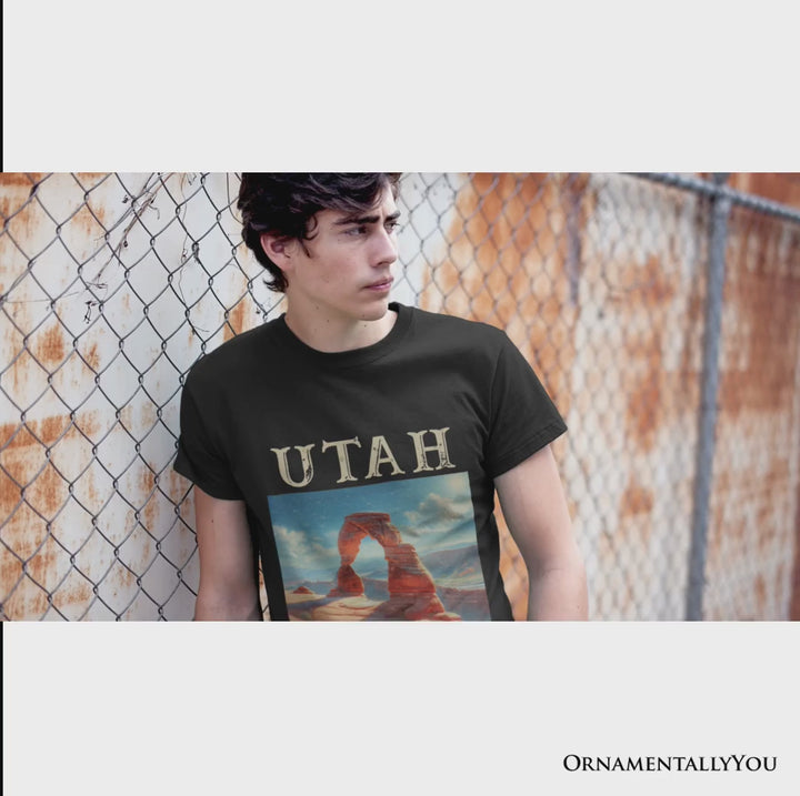 Iconic Delicate Arch Utah State T-Shirt, Arches National Park Landscape Tee and Western Nature Souvenir