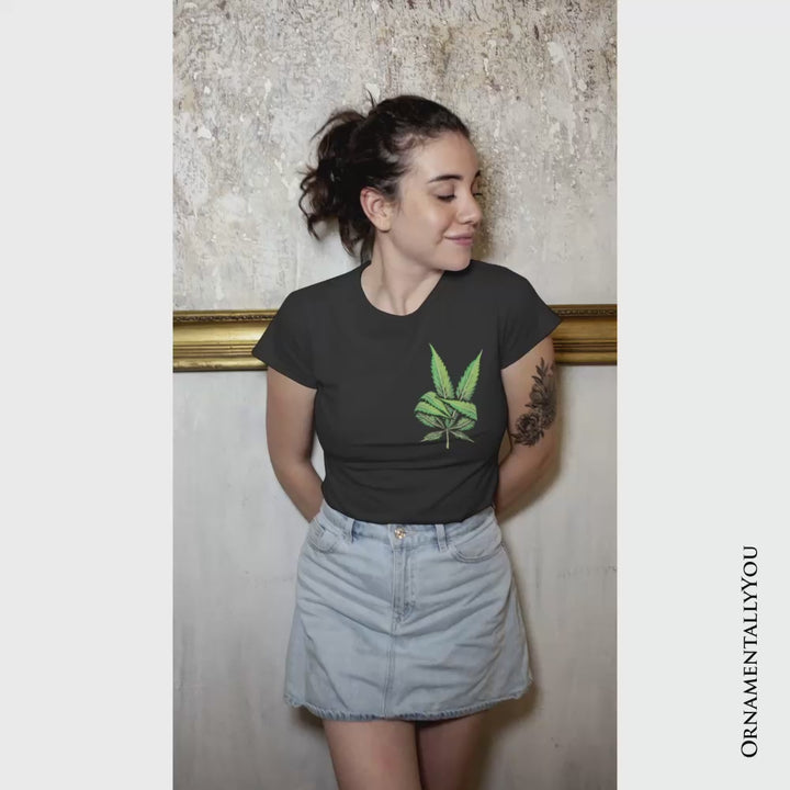 Weed Leaf Peace Sign T-Shirt, Funny 420 Stoner Tee