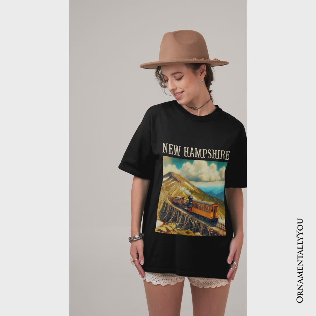 Scenic New Hampshire State Mount Washington Cog Railway T-Shirt, American Northeast Landmark Tee and Souvenir