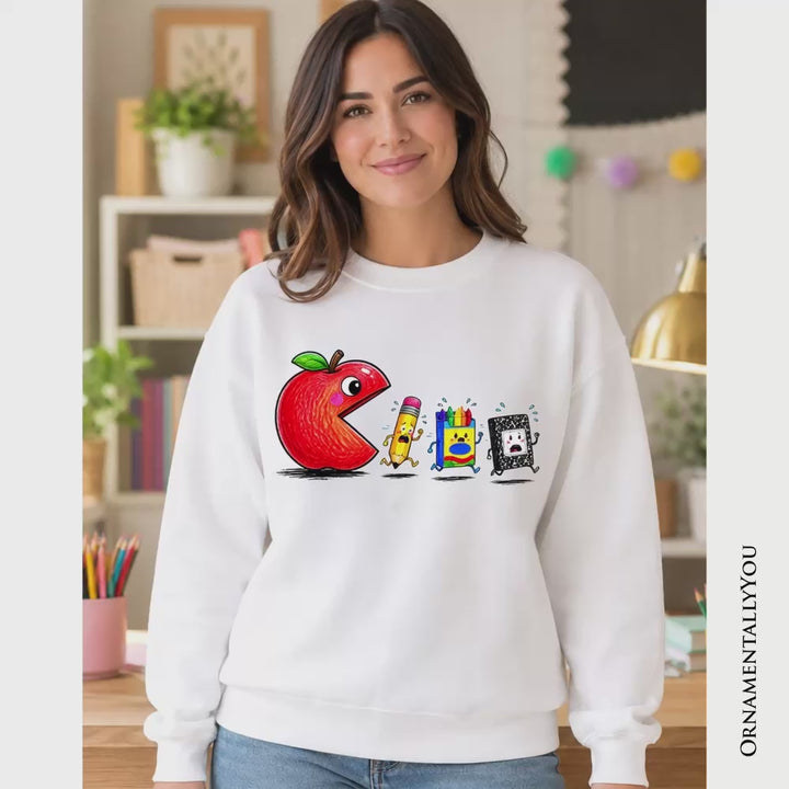 Funny Apple 1st Day of School Sweatshirt, Sweater for Teachers