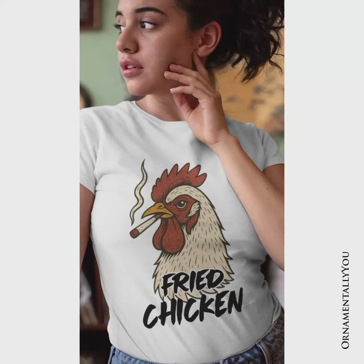 Fried Chicken Hen T-Shirt, Funny 420 Stoner Humor Tee