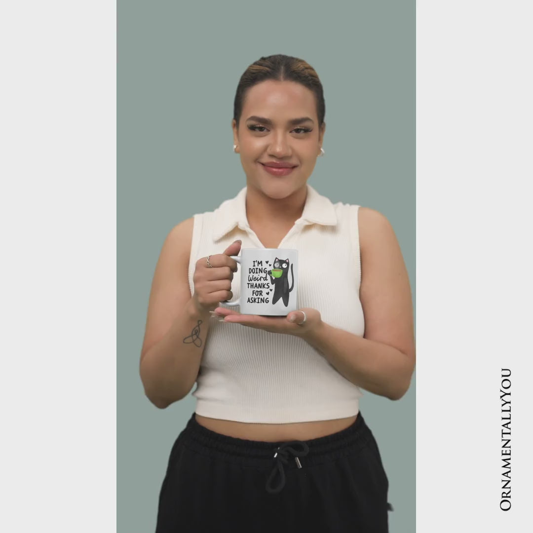 Coffee Black Cat Cute Mug, I’m Doing Weird Funny Animal Gift
