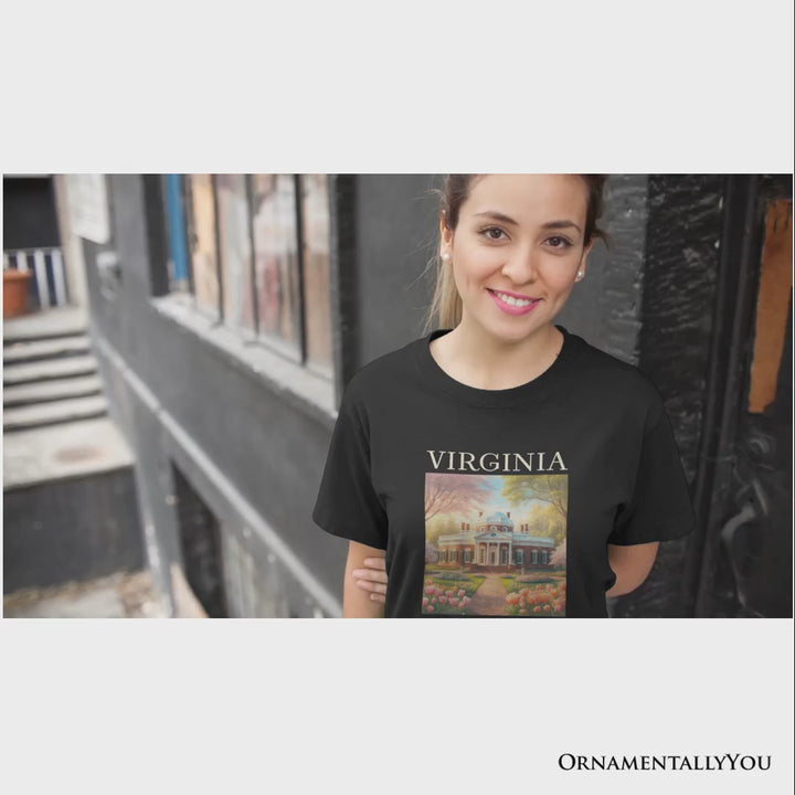 Classic Virginia State Jefferson’s Monticello T-Shirt, Southern Charm Tee and American History Keepsake