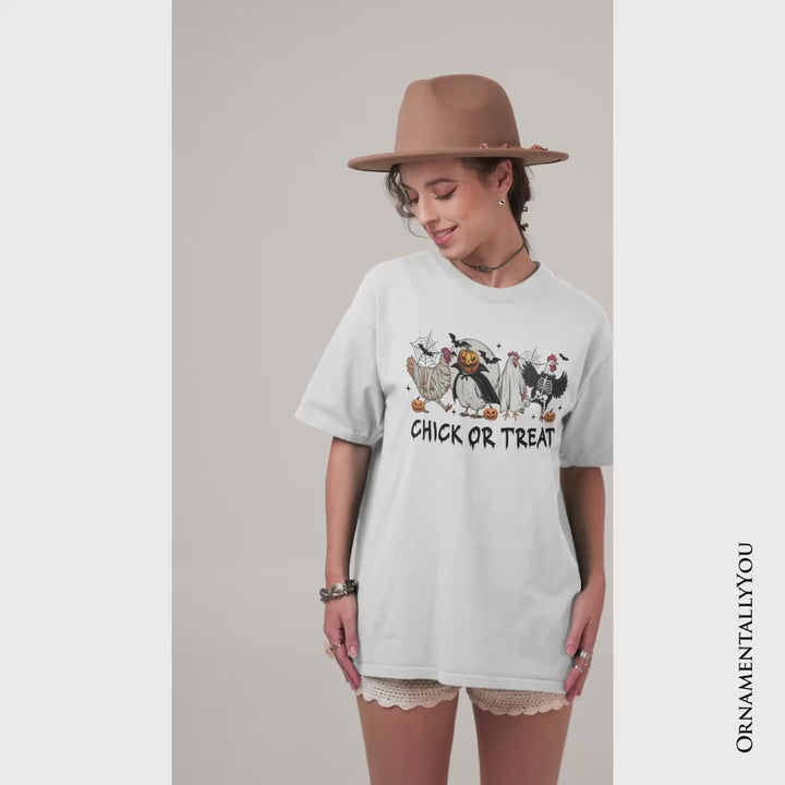 Chick or Treat Spooky T-Shirt, Halloween Chicken Tee for Country Life Enjoyers