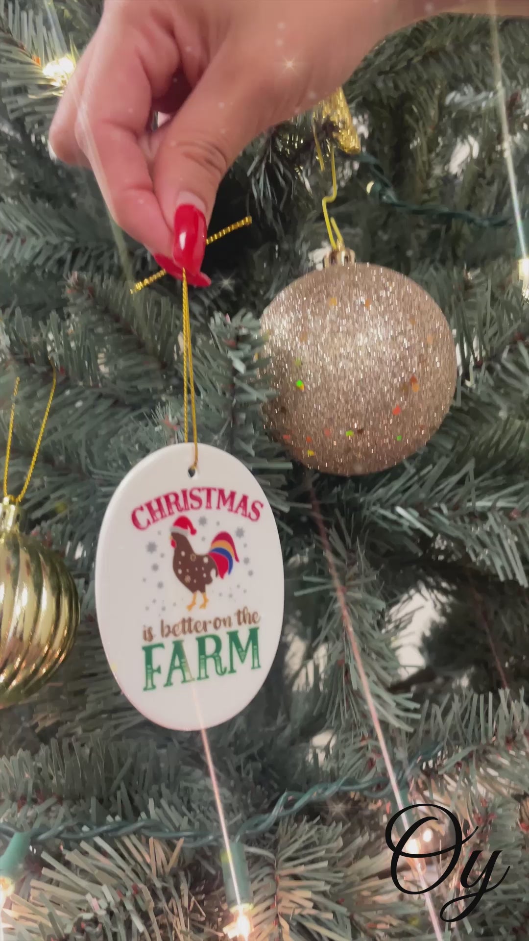 Christmas is Better on the Farm Rooster Ornament