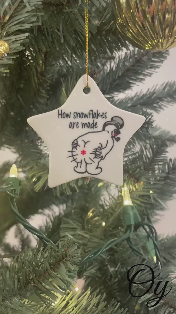 Funny Farting Snowman Ornament