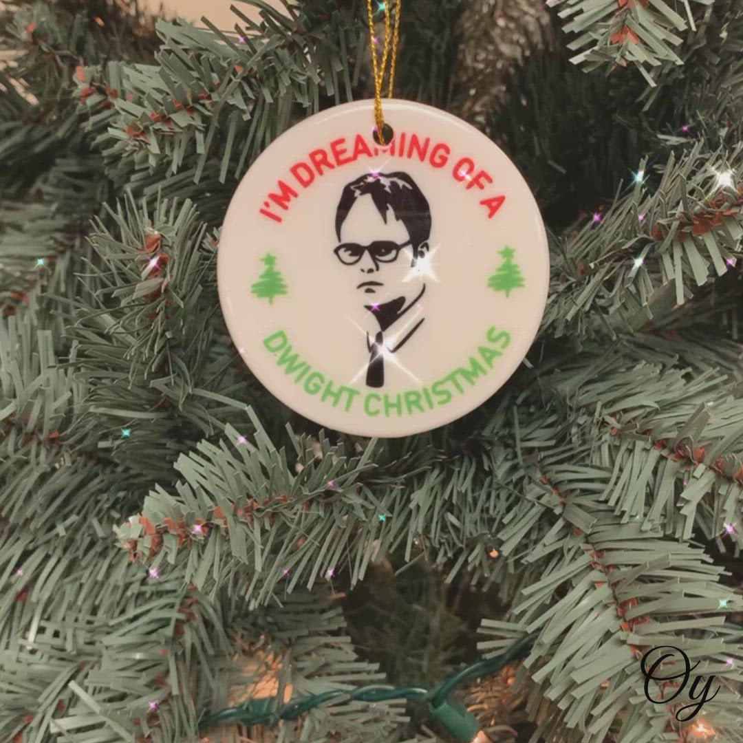 I'm Dreaming of a Dwight Christmas Ornament, Funny Office TV Show Decoration